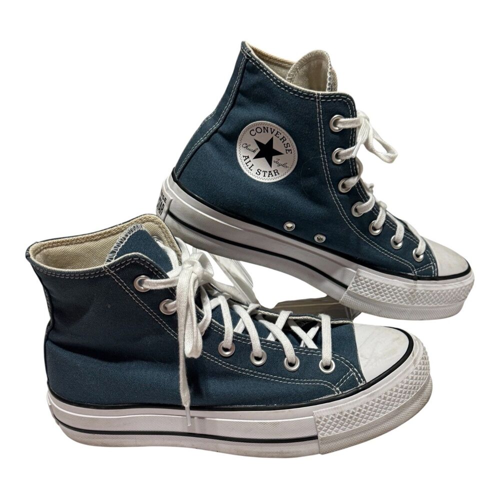 Converse Chuck Taylor All Star Lift Platform High Top Sneakers Indigo Blue 8.5